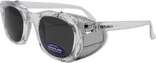 Vista 10 de TITUS G12 Gafas de seguridad estilo retro con malla de acero inoxidable plegable suave o protector lateral de color a juego