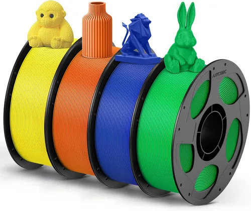 Vista 60 de ANYCUBIC Paquete de filamentos PETG de 0.069 pulgadas, filamento de impresora 3D, precisión dimensional +/- 0.001 in, dureza excepcional, carrete