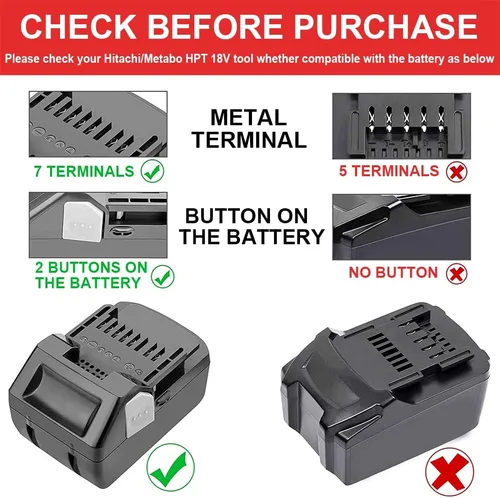 Vista 4 de Adaptador para Hitachi y para herramienta inalámbrica Metabo HPT de 18 V, compatible con batería de iones de litio Dewalt de 20 V máx. Convertir a