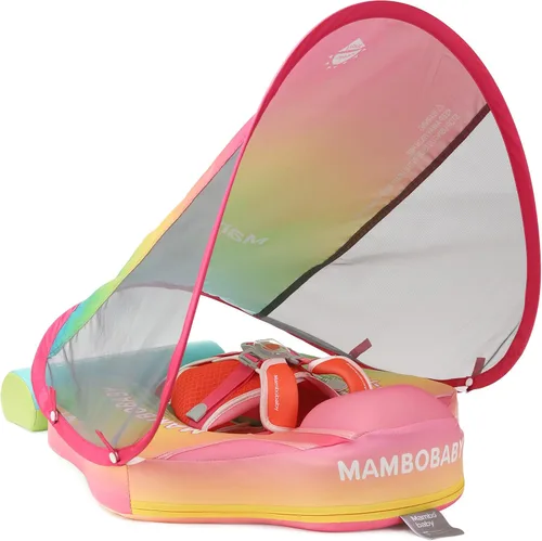 Vista 9 de Mambobaby Float Add Tail Flotador de natación para bebé/bebé con toldo, no inflable, sólido, mejorado, suave, impermeable, material de cuero