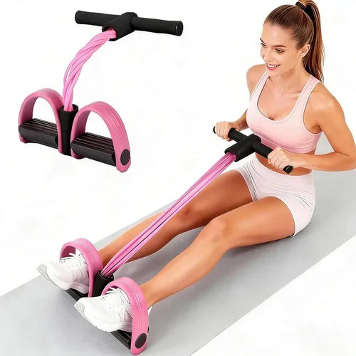 Cuerda de Tensión Multifunción, Extractor de Pedal de Yoga Elástico de 6 Tubos Banda de Resistencia, Cuerda de Tensión de Látex Natural Equipo de