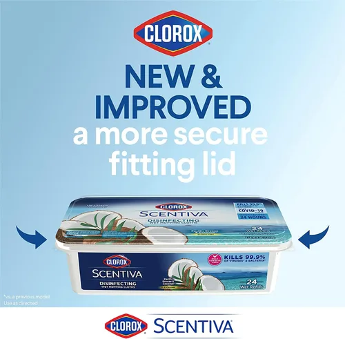 Vista 13 de Clorox Paquete de limpieza desinfectante con aroma a limón y flor de naranja (1 botella de spray y 1 recarga, 16 onzas líquidas cada uno) paños