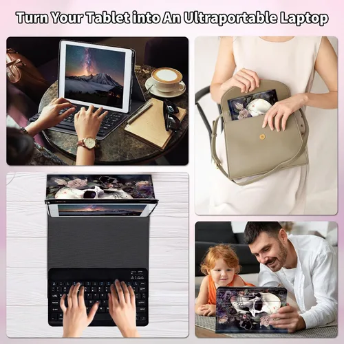 Vista 7 de Funda para Samsung Galaxy Tab S6 Lite 2022/2020 Teclado inalámbrico desmontable y cubierta de cuero PU Funda protectora para tableta para Samsung