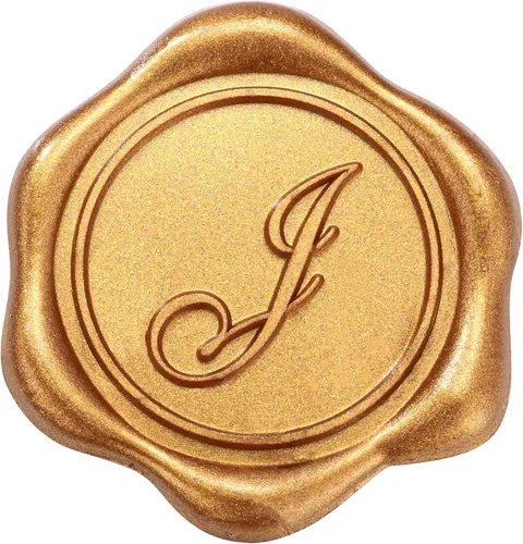 Vista 20 de Yoption Pegatinas de Sello de Cera Inicial A, Paquete de 100 Pegatinas Autoadhesivas de Sello para Sobre de Oro Antiguo para Boda, Fiesta