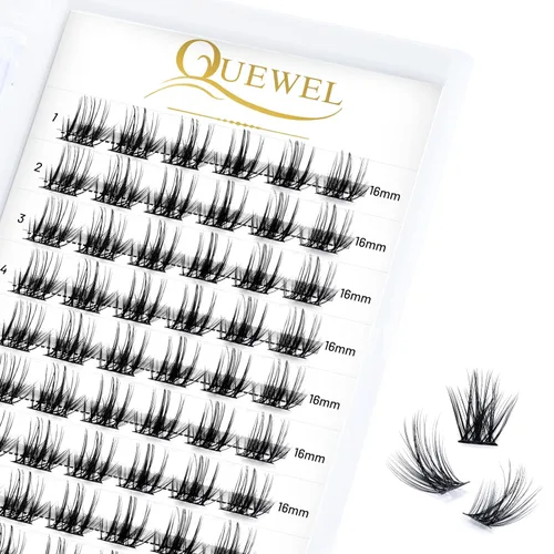 Vista 61 de QUEWEL Kit de extensión de pestañas DIY, racimos de pestañas 3D con 280 piezas, racimos de pestañas mixtas de 10-16 mm (30+40+50D), pinzas