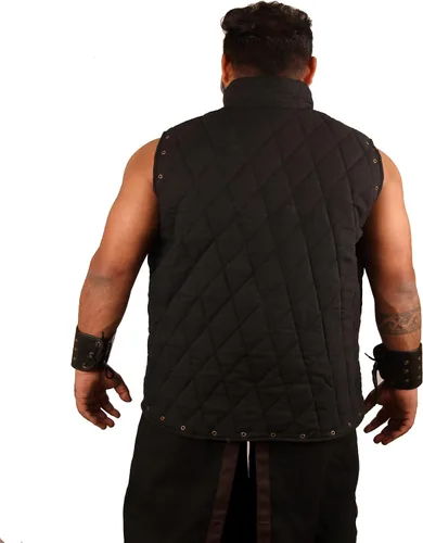 Vista 3 de THE MEDIEVALS Abrigo grueso acolchado sin mangas Aketon Jacket Armor Cotton Fabrics Dress SCA