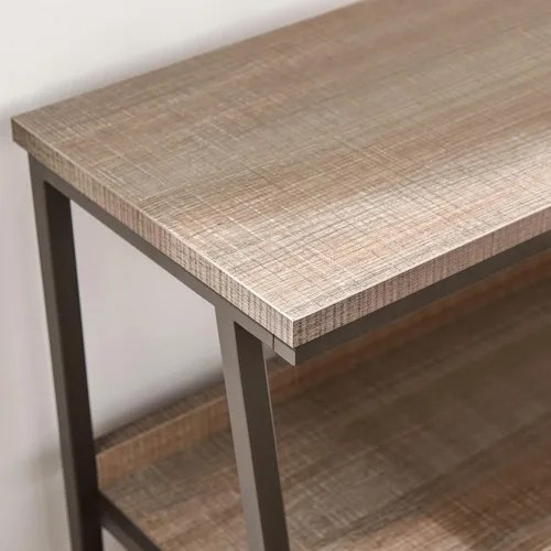 Vista 8 de Leick Home 70007-ROBLK - Estantería escalonada de metal y madera, roble aserrado/gris plomizo