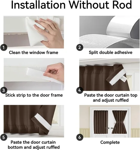 Vista 30 de Vatge - Cortinas laterales para ventana de puerta, cortinas para luz lateral de puerta frontal, 1 panel, 12 (ancho) x 72 (largo) pulgadas, aguamarina