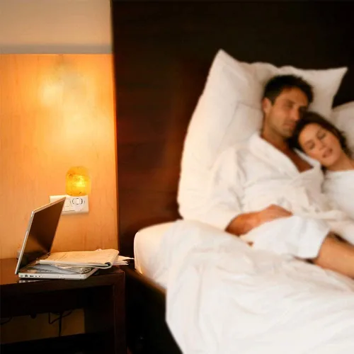 Vista 7 de pursalt Paquete de 2 lámparas de sal natural del Himalaya enchufables, enchufe de pared giratorio de 360 grados certificado con 4 bombillas