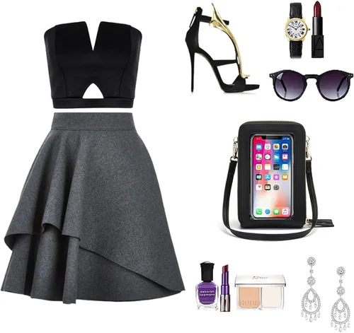 Vista 7 de Bolso chico en bandolera de mujer para celular, minicartera tarjetera monedero de manohombro