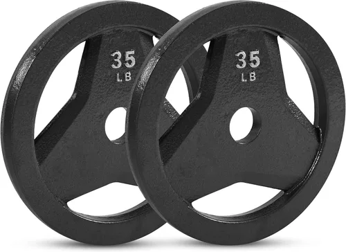 Vista 5 de JFIT Olympic 2 Inch Grip Plates and Bumper Plates for Barbell - Single Weights or Sets of 2 (Muliple Weights)