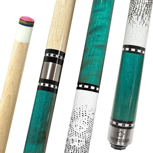 Vista 8 de HomeSeason 58in Pool Cue Stick Canadian Maple Wood 13mm Tip - 18oz Perfect for Precision Play, Low Deflection Pool Cue for Enhanced Accuracy