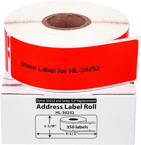 Vista 6 de Labellines - Etiquetas de dirección compatibles con DYMO 30252 RED 10 rollos (1-1/8 x 3-1/2 pulgadas), sin BPA