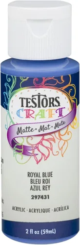 Testor 297431A - Pintura acrílica mate para manualidades, 2 onzas, color azul rey