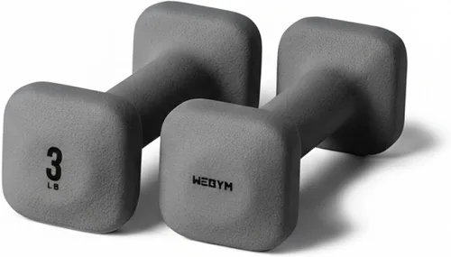 Vista 17 de WeGym SafeGrip Square Dumbbells with Anti Slip Handles, Aesthetic Free Weights for Home Workouts, Stable Design Prevents Rolling during Floor