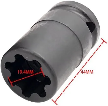 Vista 4 de Zócalo de pinza de freno 0.748 in 7 PUNTOS 1/2" unidad 1.732 in de largo para AUD A8 S4 S5 S6 Siete dientes Socket