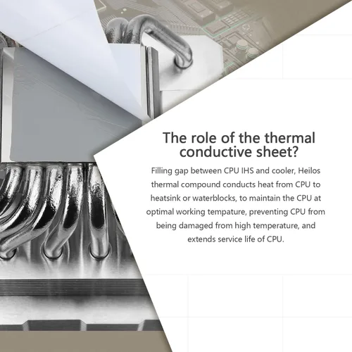 Vista 3 de Thermalright Heilos Hoja de grasa de silicona térmicamente conductora de estado sólido para CPU/GPU, no conductiva, de computadora de sobremesa