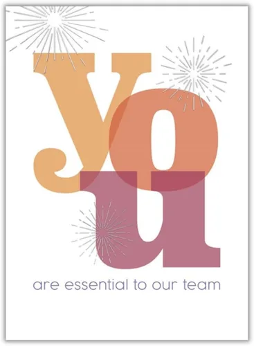 25 Employee Anniversary Cards - "You are Essential" Design - 26 White Envelopes - FSC Mix