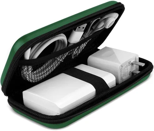 Vista 14 de iMangoo - Estuche de viaje a prueba de golpes, funda rígida, resistente al impacto, con organizador de cable USB, accesorios, bolsillo organizador