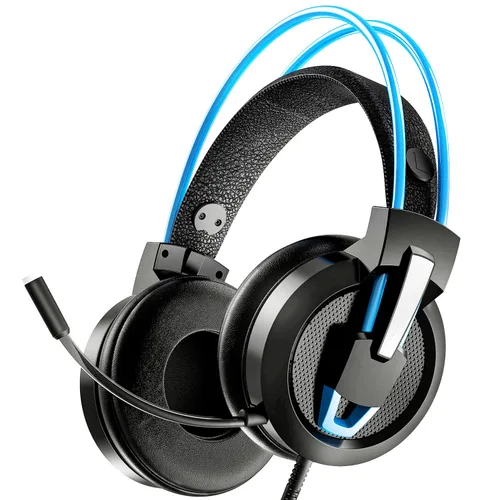 Karvipark Gaming Headset for Xbox OnePS4PS5PCNintendo SwitchNoise Cancelling,Bass Surround Sound,Over Ear,3.5mm Stereo Wired Headphones with Mic for