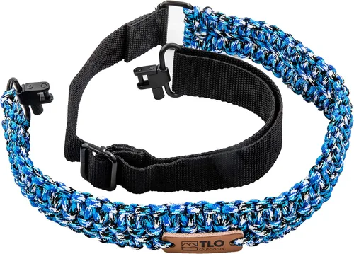 Vista 10 de TLO Outdoors Portafusil de Paracord – Portafusil Táctico de Rifle de 2 Puntos, Extra Ancho, Correa Ajustable con Enganches Giratorios para Rifle