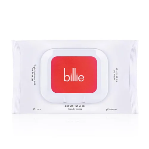 Billie - Toallitas Wonder - Toallitas faciales para eliminar el maquillaje - Con ácido hialurónico y hamamelis - 25 unidades, el embalaje puede