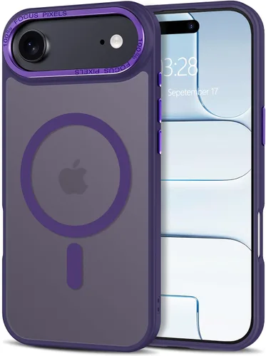 Vista 264 de Anuck - Funda magnética para iPhone 11 compatible con MagSafe, carcasa trasera mate translúcida dura, borde de TPU, delgada, resistente a impactos