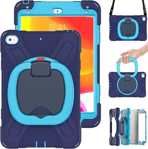 Vista 50 de Funda para iPad Air de 3ª generación – Funda resistente para niños con soporte giratorio, soporte para lápices y correa de transporte para iPad