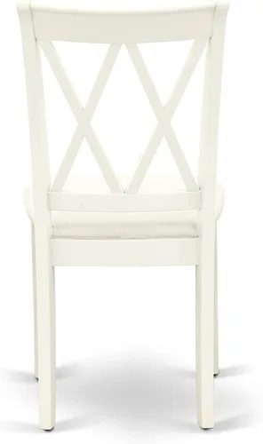Vista 12 de East West Furniture NDCL5-LWH-C - Juego de mesa de comedor, color blanco lino
