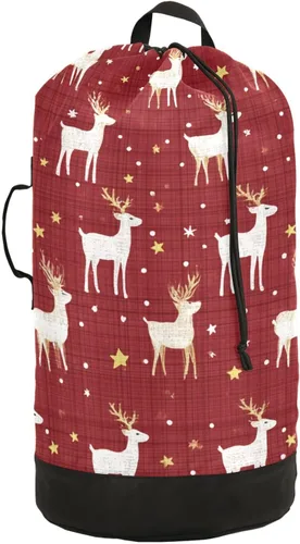 Vista 19 de Mochila de lavandería con hojas de estilo bohemio beige con correas ajustables para el hombro, bolsa de lavandería sucia para viajes, campamento