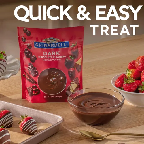 Vista 7 de GHIRARDELLI Obleas derretidas con sabor a chocolate negro, bolsa de 10 onzas