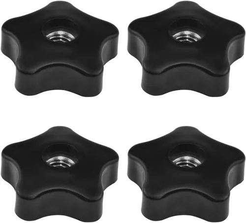 Vista 7 de Aifeier ET 4 piezas de tuercas de sujeción con perilla de rosca hembra de 3/8"-16 en negro de nylon con cabeza en forma de estrella de 5 puntas