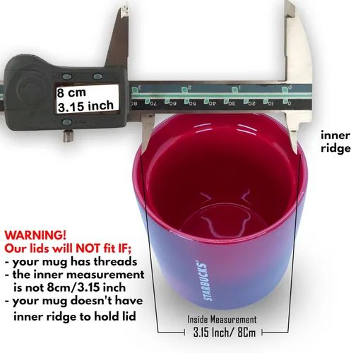 Vista 6 de MIE Tapa de repuesto para taza de café y té, compatible con taza de viaje de cerámica Starbucks de 10 onzas, 12 onzas, 16 onzas, tapa del vaso