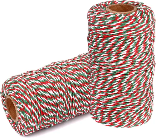 Vista 22 de Cuerda de Hilo de Algodón para Panaderos: 2 Rollos de Cordel para Manualidades Envolver Regalos - 656 Pies de Cordel Negro Blanco para Cocina Cocinar