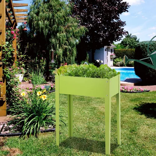 Vista 5 de Giantex macetero alto, elevado, para plantas, para jardín, para aire libre