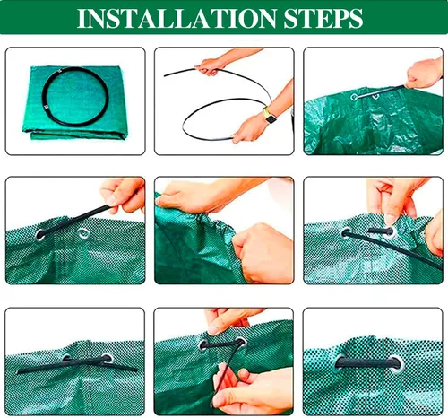 Vista 7 de Bolsa de jardín de 72 galones, plegable, reutilizable, resistente, bolsas de basura para césped, patio, hojas, desechos, bolsas de jardín