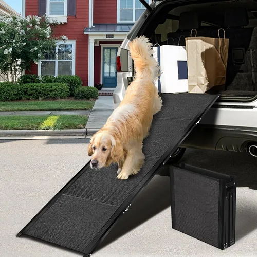 Rampa para perros extra ancha y larga de 71 pulgadas de largo x 19.7 pulgadas de ancho para automóvil, camión, SUV, rampas plegables portátiles para
