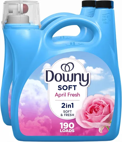 Vista 11 de Downy Suavizante de telas líquido suave y fresco 2 en 1, abril fresco, 44 onzas líquidas, 60 cargas, acondicionador de tela líquido que proporciona