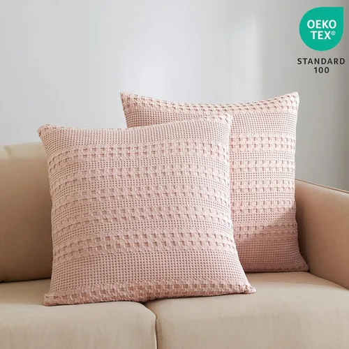 Vista 183 de PHF - Fundas de almohada 100% algodón con tejido gofre europeo, 26 x 26 pulgadas, 2 unidades para decoración elegante del hogar, para cama, sin