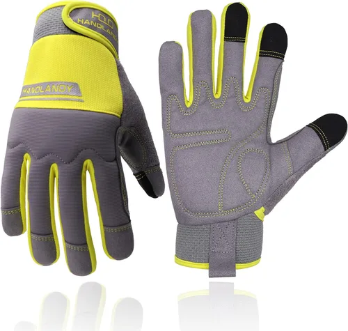 Vista 7 de HLDD HANDLANDY Work Gloves Women, Safety Work Gloves Touchscreen Working Glove for Mechanic, Gardening, Construction, DIY