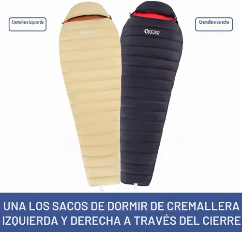 Vista 7 de Ultralight Down Sleeping Bag for Adults, 600 Fill Power Backpacking Beige/ marrón