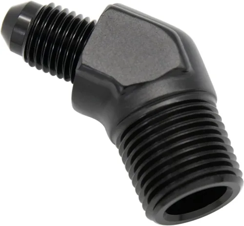 Vista 19 de Adaptador de tubo de aluminio recto 3AN acampanado a 1/4" NPT macho Unión de rosca adaptador de manguera de combustible negro