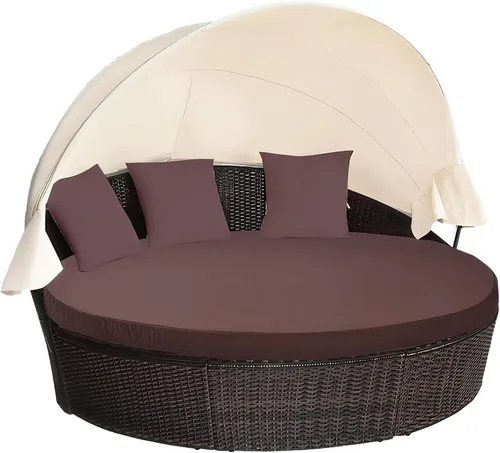 MICTONY Funda de cojín para sofá cama para exteriores, funda de repuesto de 66 pulgadas con banda elástica, funda de cojín para cama de sol, cojín