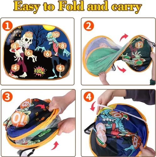 Vista 6 de BananMelonBM Juego de Práctica de Disparo de Zombies, Juguetes de Objetivo de Espuma, Conjuntos de Lanzadardos de Espuma, con 2 Lanzadardos