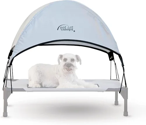 Vista 2 de K&H Pet Products Toldo elevado para perro para exteriores, toldo refrescante para mascotas, lavable, resistente al agua, diseñado para adaptarse a