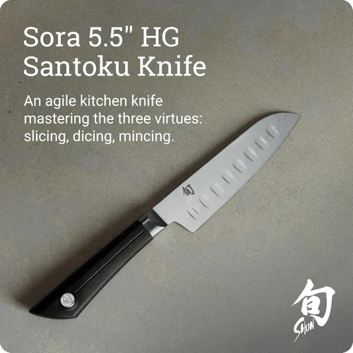 Vista 2 de Shun Sora - Cuchillo para pelar, Santoku, Negro