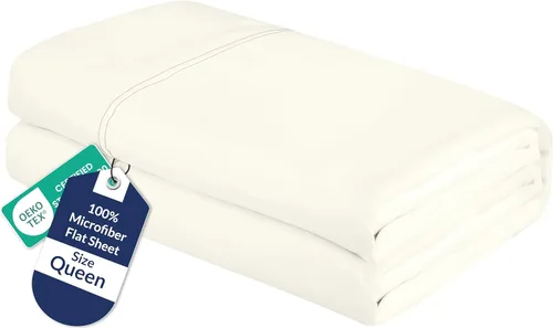 Vista 64 de Royale Linens Sábana Plana Individual – Sábanas Planas de Microfibra Cepillada Ultra Suave 1800 Solamente – Sin Arrugas y Resistentes a las Manchas