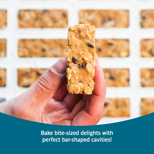 Vista 5 de Trudeau Molde Mini para Barra de 24 Ranuras – Premium Confetti Blanco de Silicona para Hornear con Borde Reforzado de Acero – Antiadherente, Sin