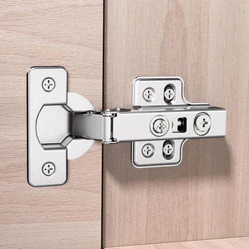 Vista 2 de Bisagra de gabinete de superposición completa, bisagras de puerta ocultas sin marco, cierre suave europeo, bisagras de placa de montaje de cuatro