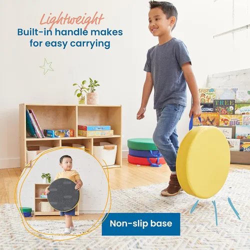 Vista 4 de ECR4Kids SoftZone Carry Me - Cojines de piso para asientos flexibles de aula, espuma de 3 pulgadas